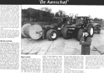 Artikel uit de veldpost, genaamd de aanschaf. Hierin staat Jan v.d. Bergh en de aanschaf van een sleepslangsysteem centraal.